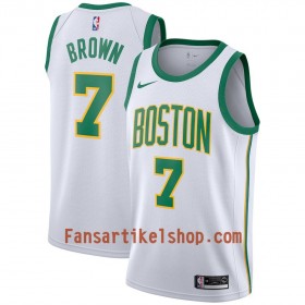Boston Celtics Trikot Jaylen Brown 7 2018-19 Nike City Edition Weiß Swingman - Herren